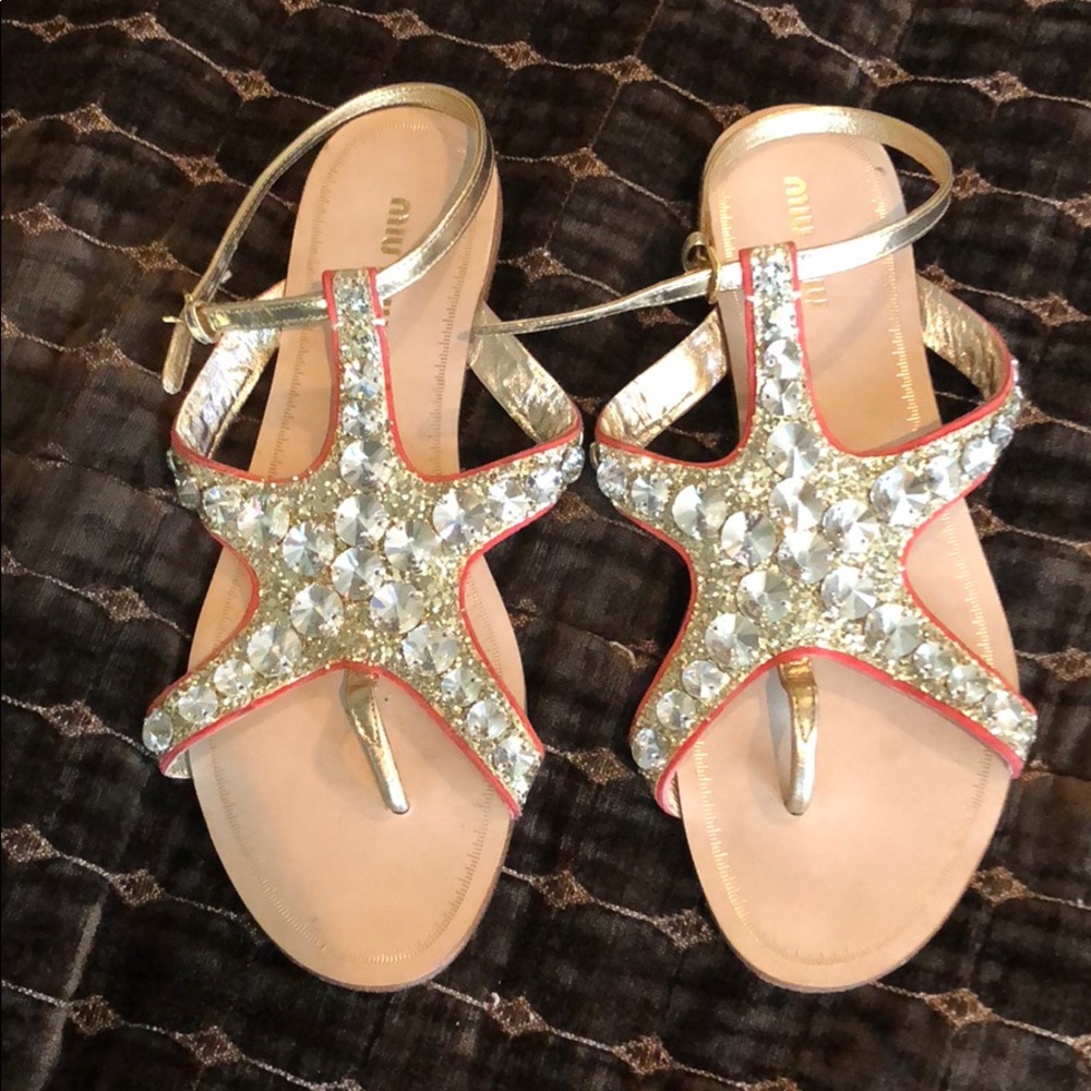 Miu Miu sparkling sandals